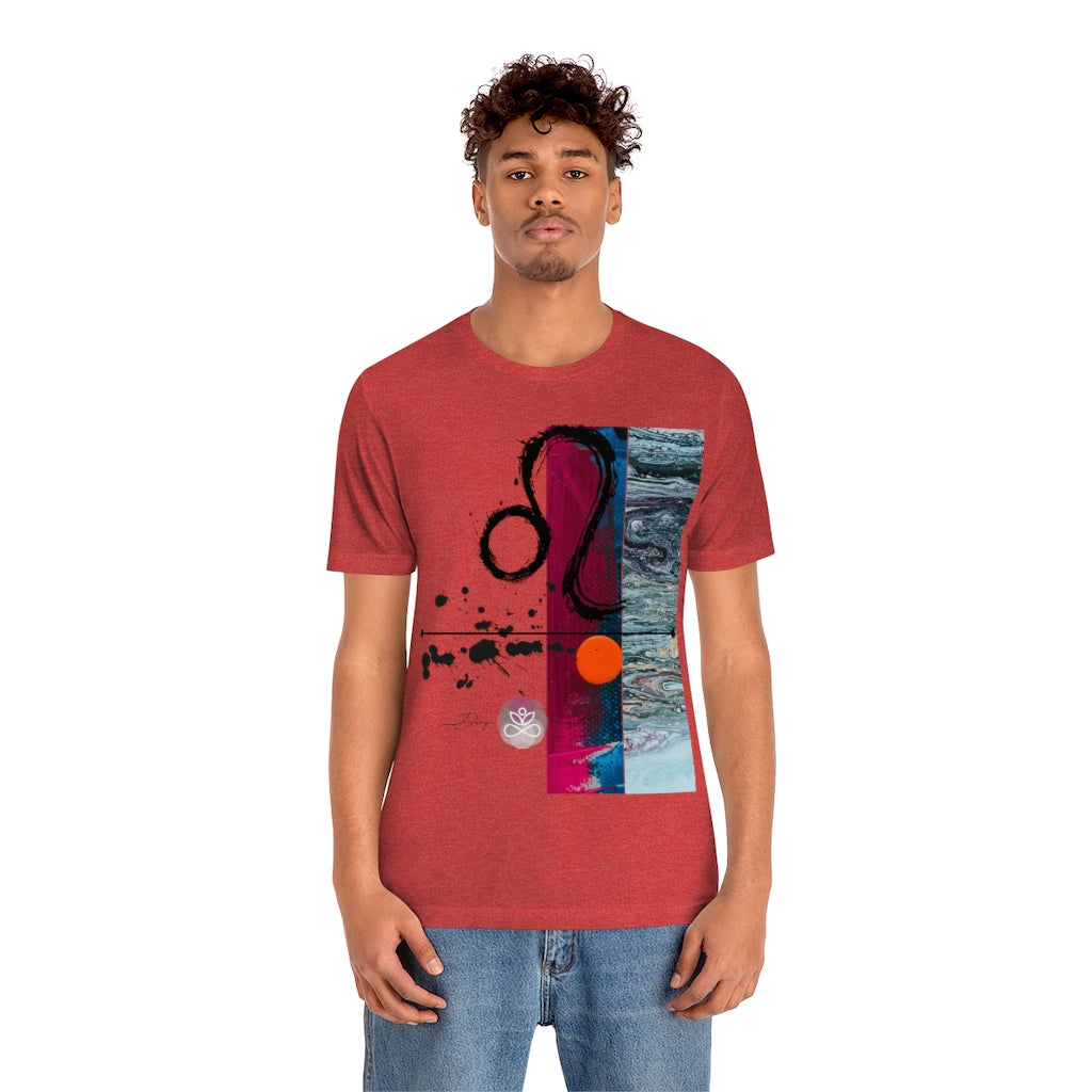 Abstract Zodiac Collection I- LEO ZODIAC SIGN-Unisex Jersey Short Sleeve Tee