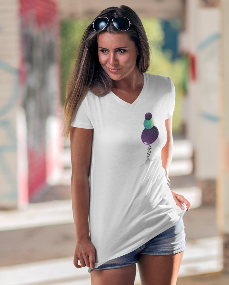 Reverencia II -Unisex Jersey Short Sleeve V-Neck Tee