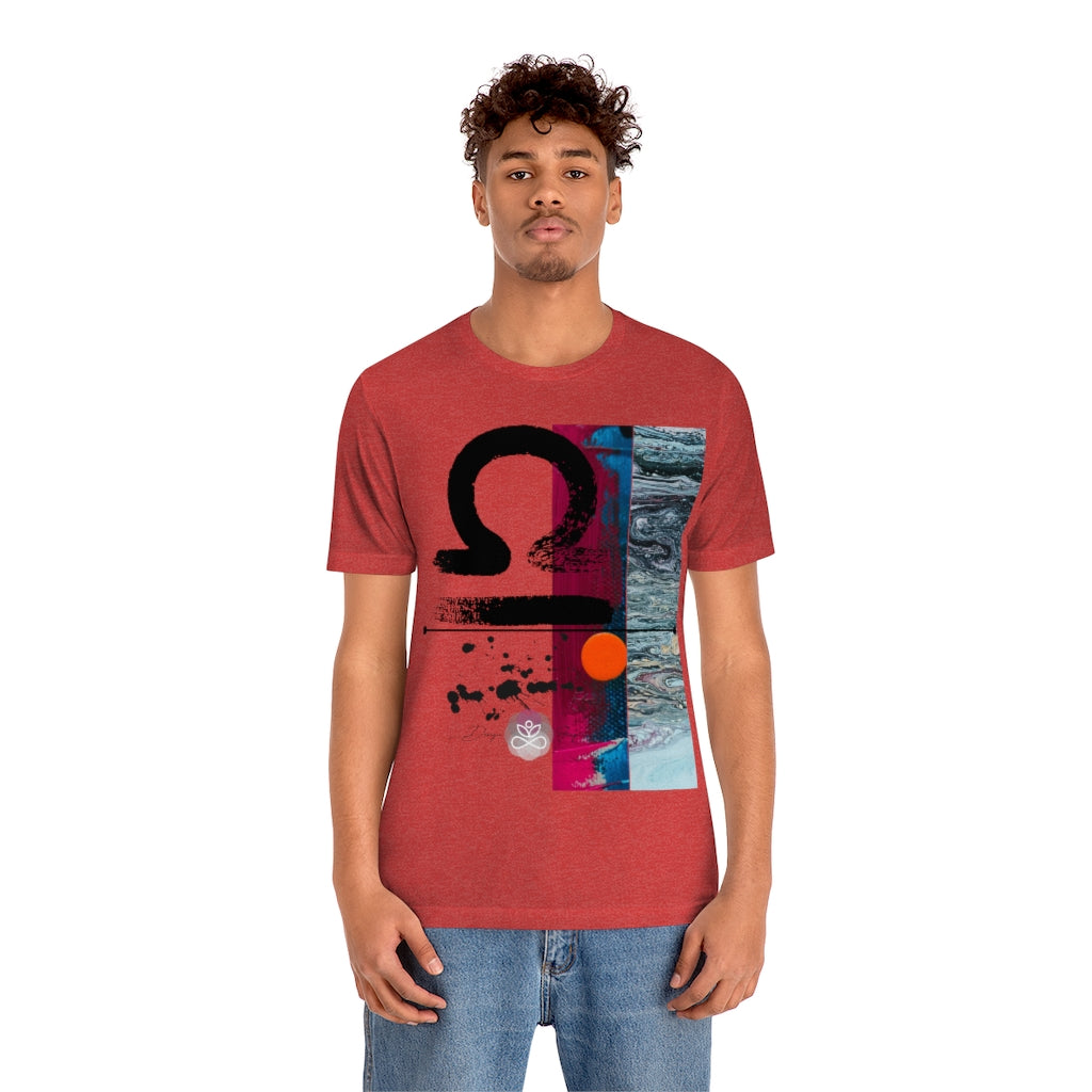 Abstract Zodiac Collection I- LIBRA ZODIAC SIGN-Unisex Jersey Short Sleeve Tee