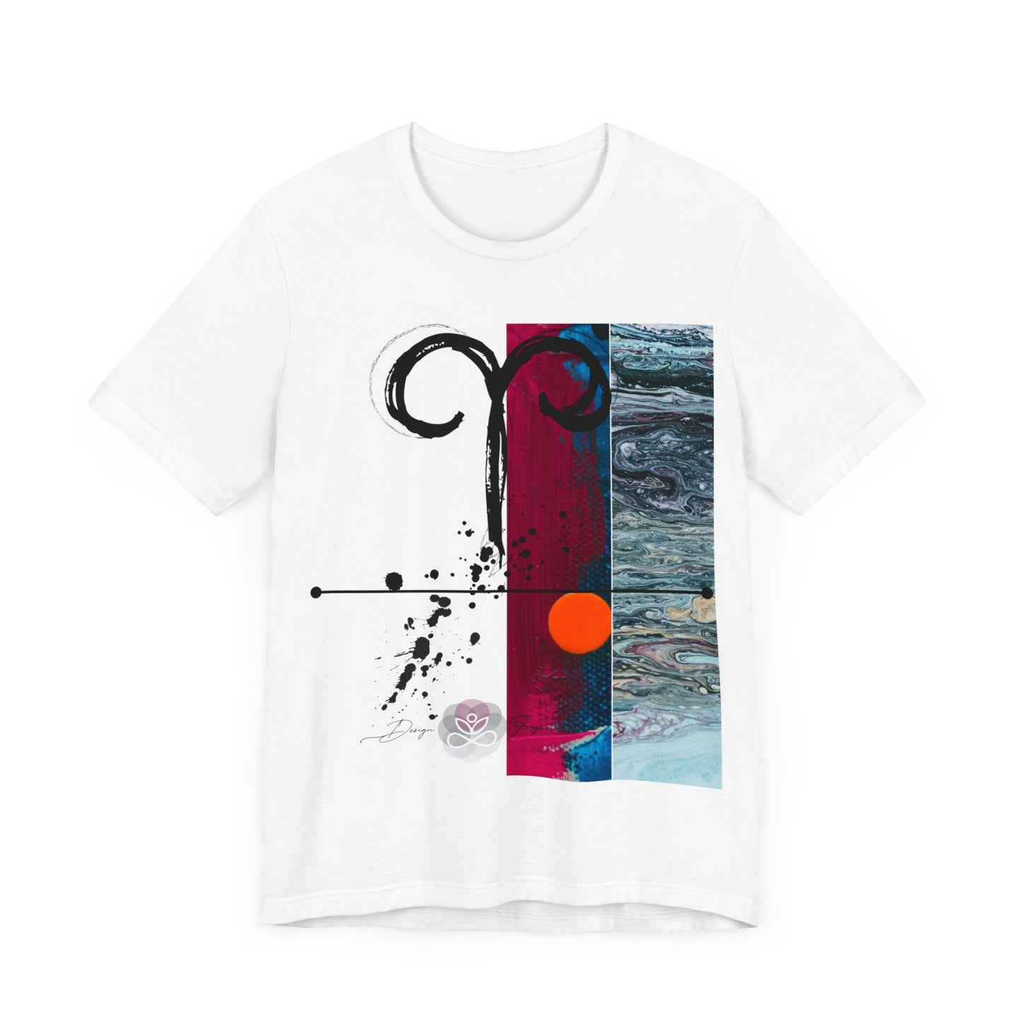 Abstract Zodiac Collection I- ARIES ZODIAC SIGN-Unisex Jersey Short Sleeve Tee