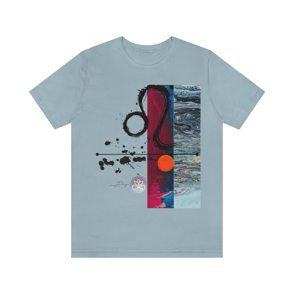 Abstract Zodiac Collection I- LEO ZODIAC SIGN-Unisex Jersey Short Sleeve Tee