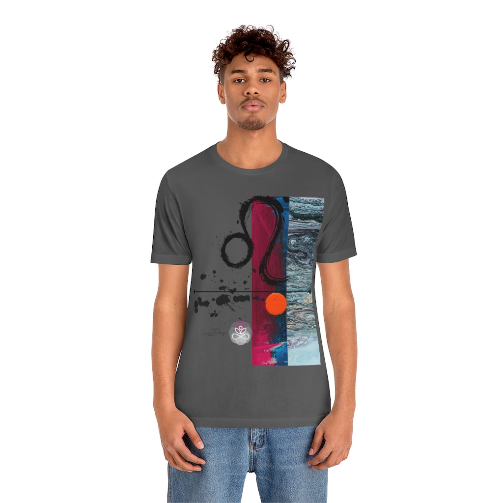 Abstract Zodiac Collection I- LEO ZODIAC SIGN-Unisex Jersey Short Sleeve Tee