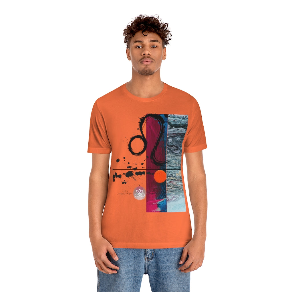 Abstract Zodiac Collection I- LEO ZODIAC SIGN-Unisex Jersey Short Sleeve Tee