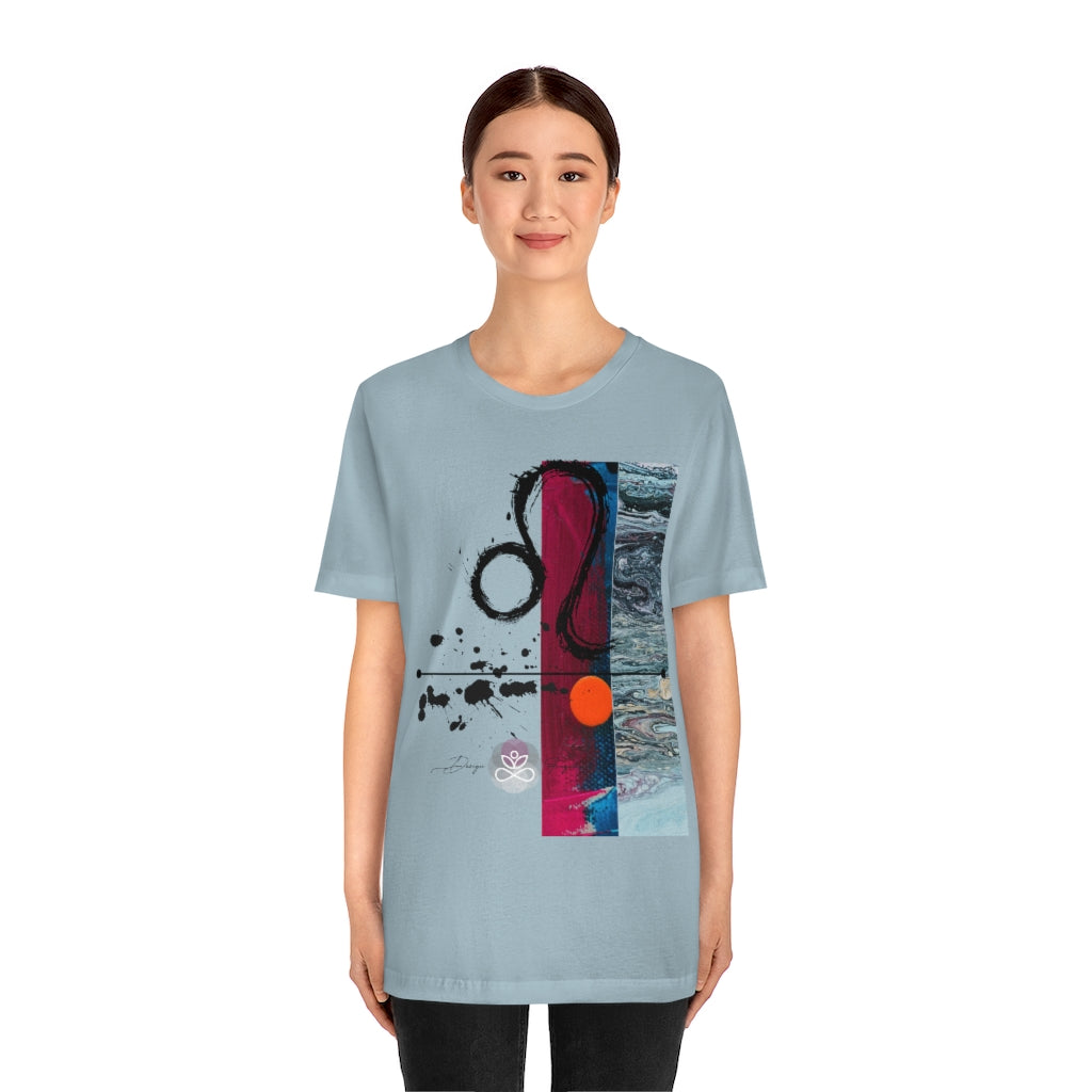 Abstract Zodiac Collection I- LEO ZODIAC SIGN-Unisex Jersey Short Sleeve Tee