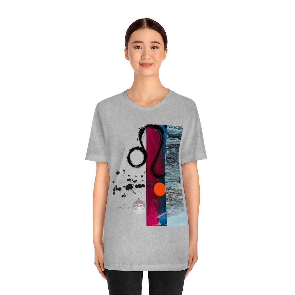 Abstract Zodiac Collection I- LEO ZODIAC SIGN-Unisex Jersey Short Sleeve Tee
