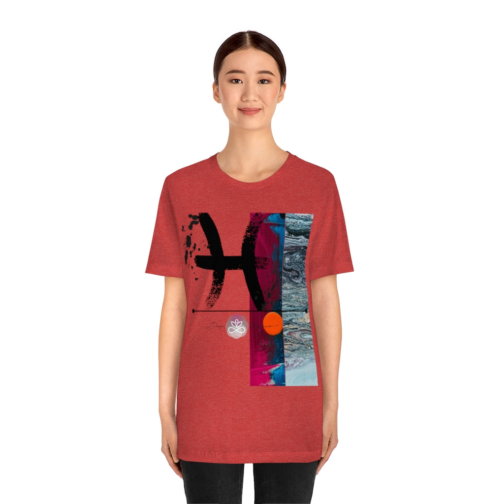 Abstract Zodiac Collection I- PISCES ZODIAC SIGN-Unisex Jersey Short Sleeve Tee