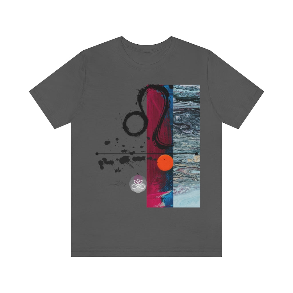 Abstract Zodiac Collection I- LEO ZODIAC SIGN-Unisex Jersey Short Sleeve Tee