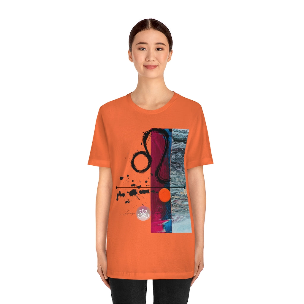 Abstract Zodiac Collection I- LEO ZODIAC SIGN-Unisex Jersey Short Sleeve Tee