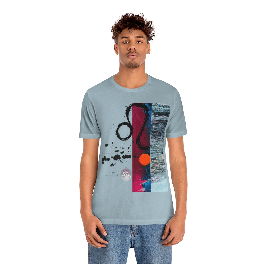 Abstract Zodiac Collection I- LEO ZODIAC SIGN-Unisex Jersey Short Sleeve Tee