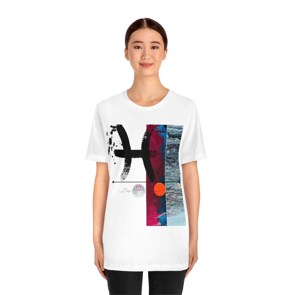 Abstract Zodiac Collection I- PISCES ZODIAC SIGN-Unisex Jersey Short Sleeve Tee