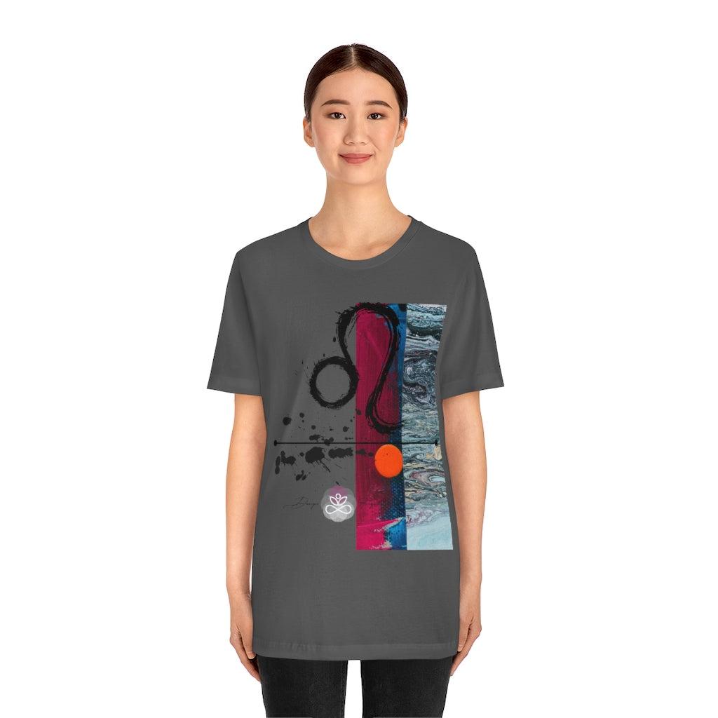 Abstract Zodiac Collection I- LEO ZODIAC SIGN-Unisex Jersey Short Sleeve Tee