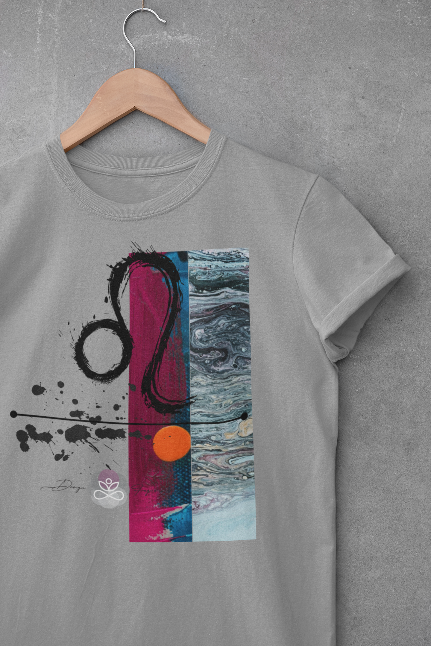 Abstract Zodiac Collection I- LEO ZODIAC SIGN-Unisex Jersey Short Sleeve Tee