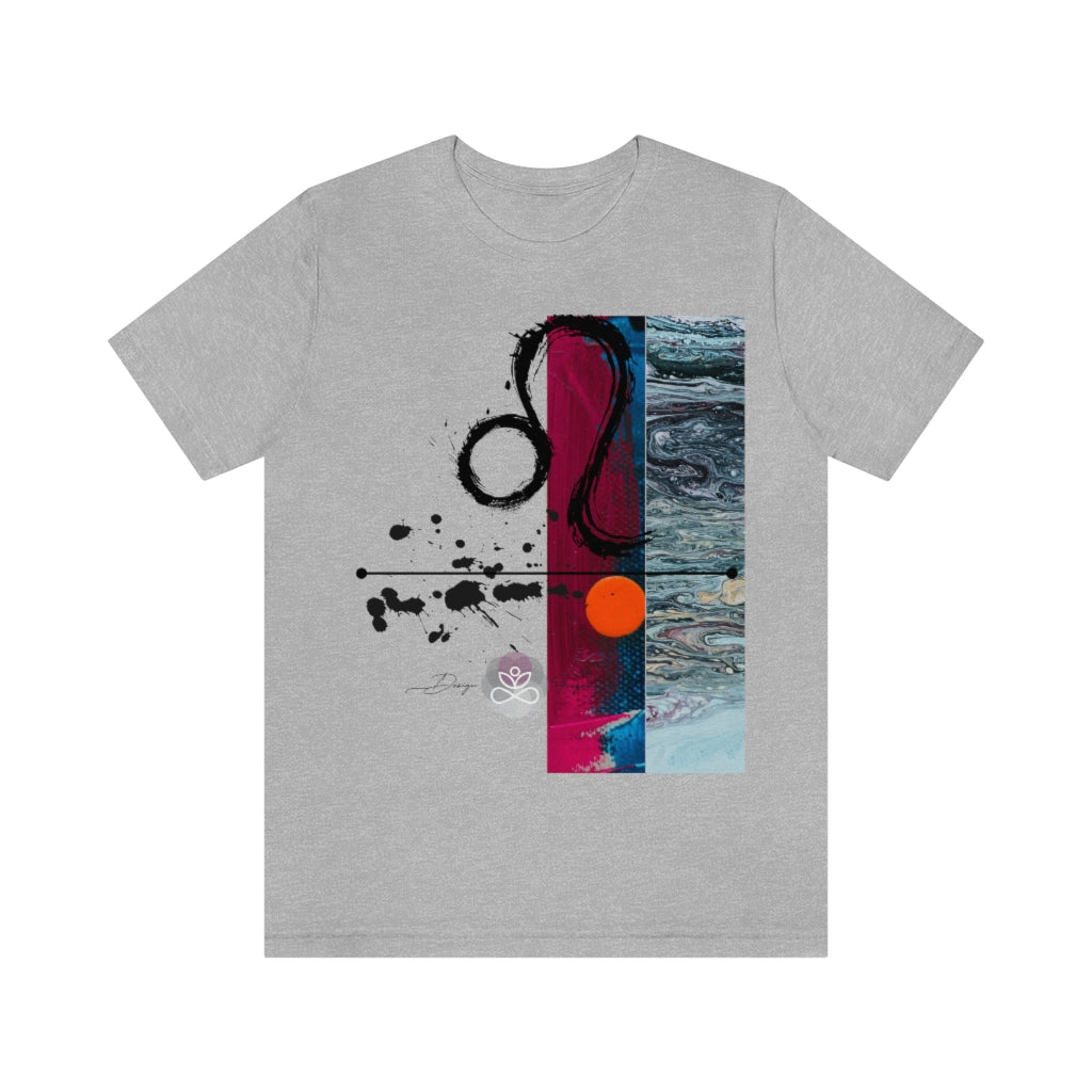 Abstract Zodiac Collection I- LEO ZODIAC SIGN-Unisex Jersey Short Sleeve Tee