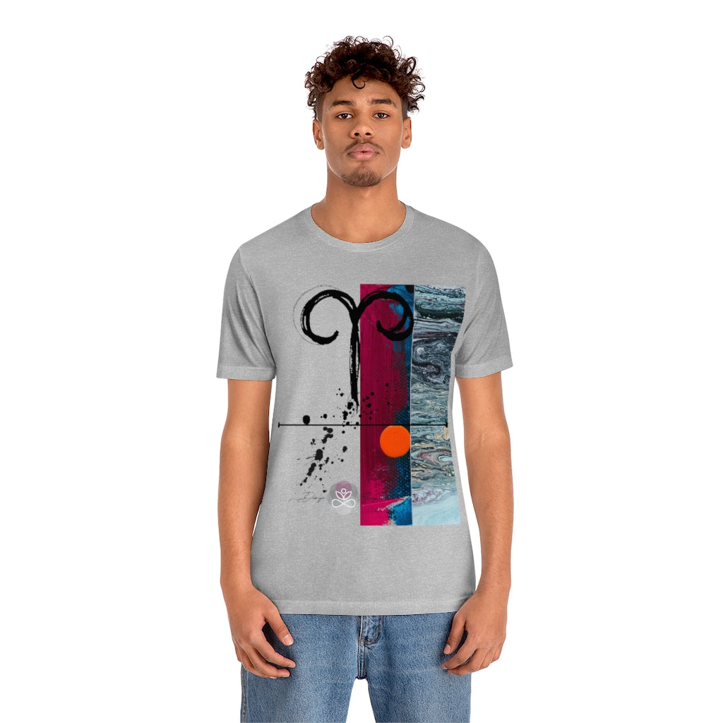 Abstract Zodiac Collection I- ARIES ZODIAC SIGN-Unisex Jersey Short Sleeve Tee