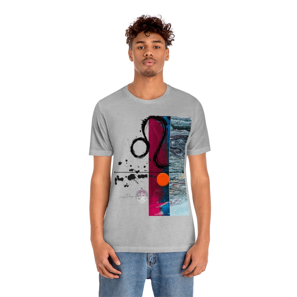 Abstract Zodiac Collection I- LEO ZODIAC SIGN-Unisex Jersey Short Sleeve Tee