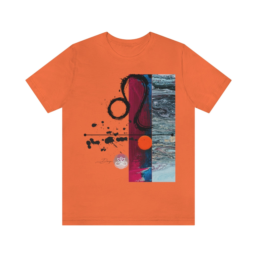 Abstract Zodiac Collection I- LEO ZODIAC SIGN-Unisex Jersey Short Sleeve Tee
