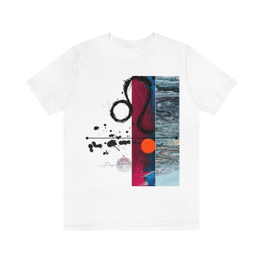 Abstract Zodiac Collection I- LEO ZODIAC SIGN-Unisex Jersey Short Sleeve Tee