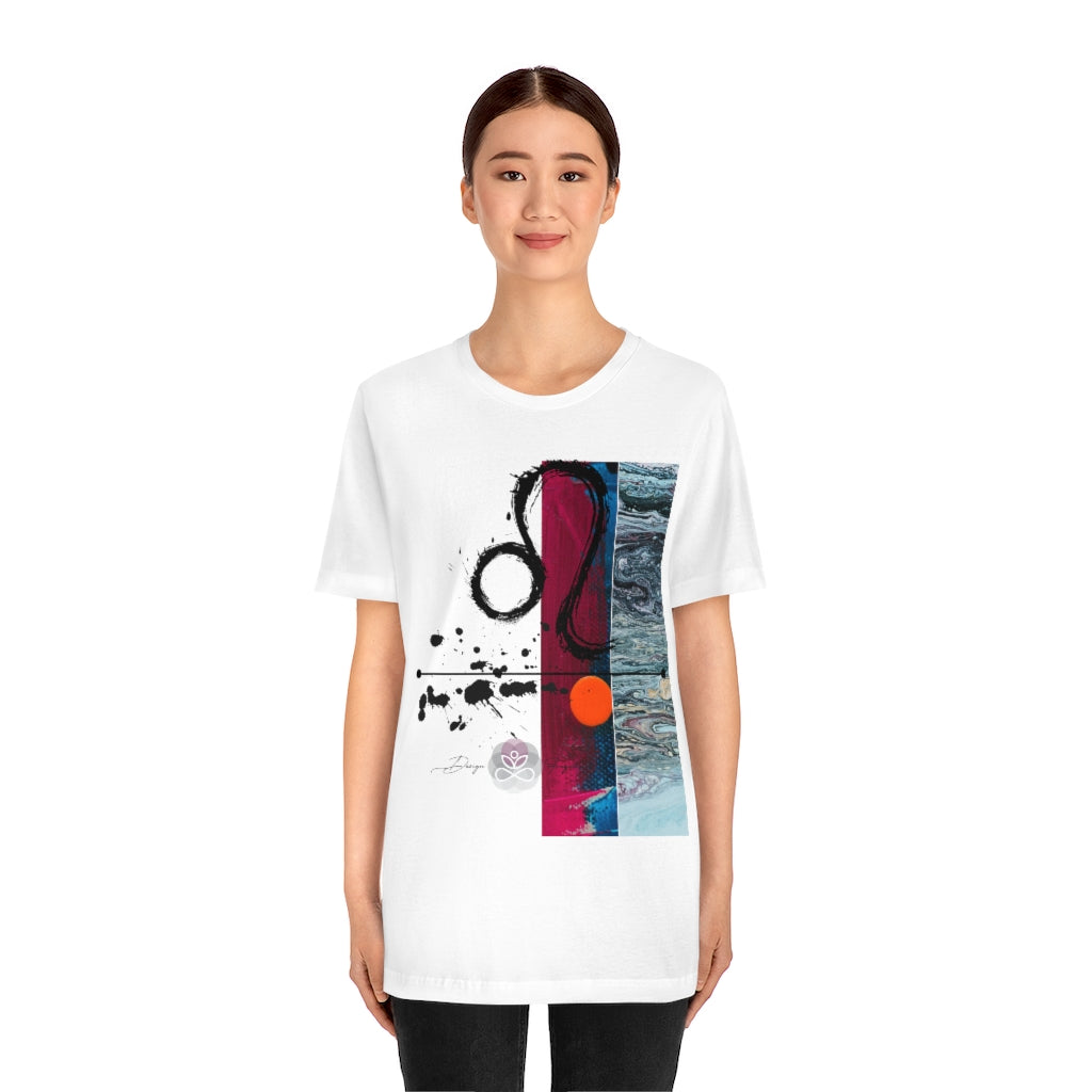 Abstract Zodiac Collection I- LEO ZODIAC SIGN-Unisex Jersey Short Sleeve Tee
