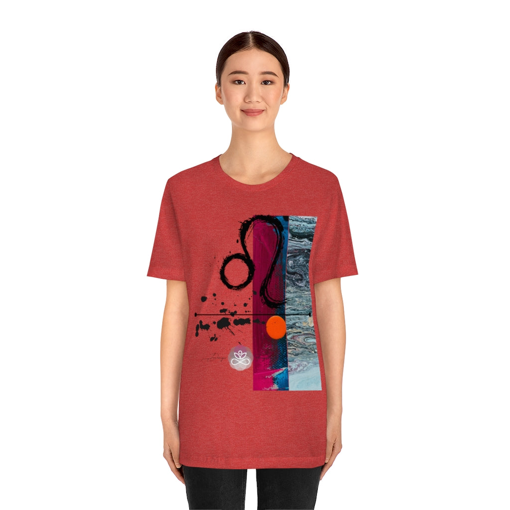 Abstract Zodiac Collection I- LEO ZODIAC SIGN-Unisex Jersey Short Sleeve Tee